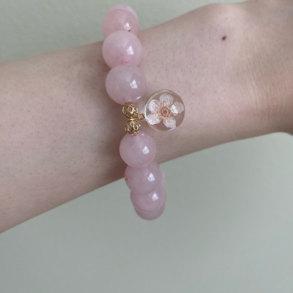 Natural Rose Quartz Bracelet- Handmade - Picture 3 of 4